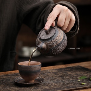 石头是壶手工复古日式粗陶小茶壶金铁釉单茶壶普洱泡茶