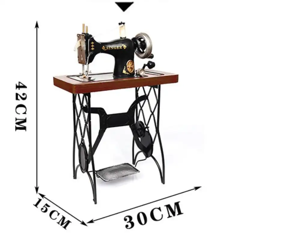 รูปปั้นจักรเย็บผ้าขนาดเล็กแบบย้อนยุค,รูปแกะสลักแนววินเทจสำหรับตกแต่งบ้านแนวเรโทรอุปกรณ์สำหรับจักรเย็บผ้างานฝีมือเหล็กไซส์ M