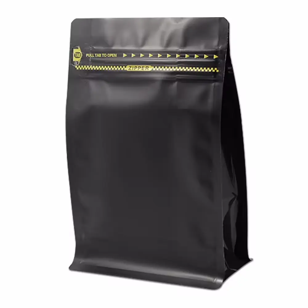 Custom Recycle Ziplock Plastic Bags Food Grade Aluminum Foil Coffee Powder Bag With Gusset Coffee Bag With Air Valve