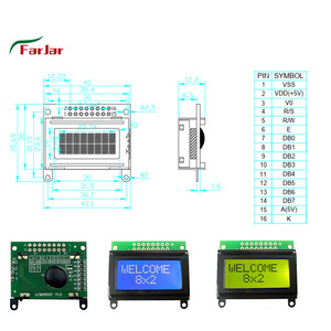 Rifornimento di fabbrica piccolo mini minuscolo modulo lcd 0802 display lcd 8x2 caratteri