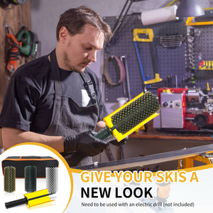 4PCS Brass Nylon Horsehair Steel Ski Snowboard Wax Roto <strong>Brush</strong> Kit Tuning <strong>Drilling</strong> Rotary <strong>Brush</strong> Tool with Handle Axle