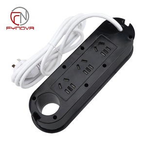 Enchufe eléctrico extraíble para mesa de conferencias con 2 puertos USB, enchufe de extensión con abrazadera para escritorio de oficina, 2 salidas de CA
