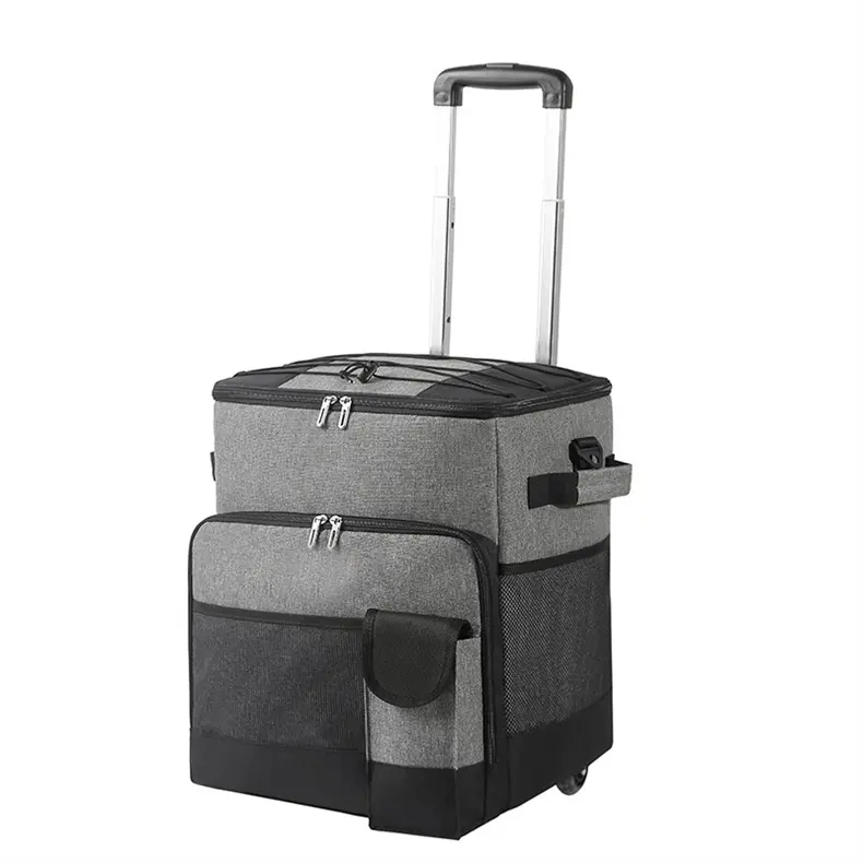 Foldable Cool Box Case Bucket Freezer Rolling BBQ Picnic Insulated Backpack Trolley Cooler Bag with Wheels