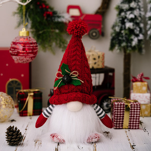 Christmas Decorations <strong>Rudolf</strong> Doll Ornament Knitted Hat with Lighted Faceless Doll for Ball &amp; Tree Decorations - Product Image 6