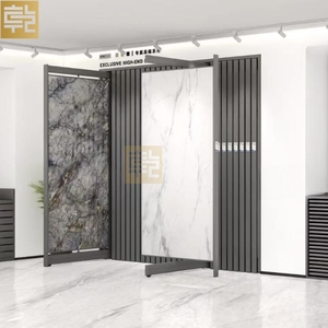 Estantes de Exhibición de Azulejos de PVC Ecológicos Personalizados, Soportes de Muestra de Piedra de Cuarzo de Granito de Mármol Giratorio Extraíble Moderno para Sala de Exposición