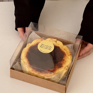 4 inç 6 inç bask cheesekek kutusu peynir kek ambalajı şeffaf kapak fırında tatlı Kraft kutuları - Product Image 3