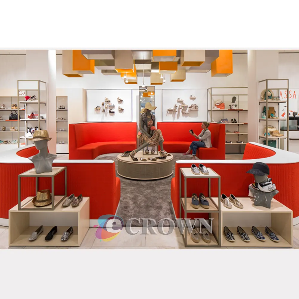 Counter kiosk Design Glass Showcase Display Cabinet shoe display shop design