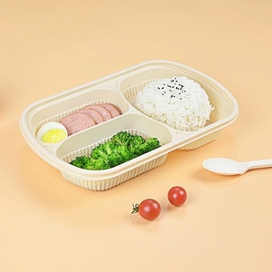 Custom Printed Biodegradable Fast Food Packaging Boxes Set Take Away Disposable Corn <strong>Starch</strong> Container <strong>Box</strong> - Product Image 3
