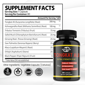 Частная Марка OEM травяная Мужская добавка с тонгкатом <span class=keywords><strong>Ali</strong></span> Saw Palmetto Tribulus Terrestris и Ashwagandha комплексные капсулы - Product Image 2
