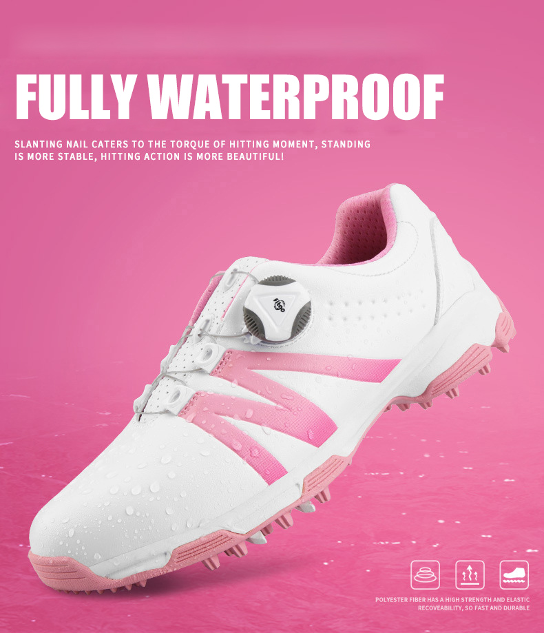 pgm-xz128-women-non-slip-waterproof-quick-lacing-golf-shoes
