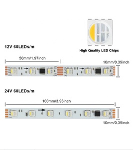 Progetto 12/24V RGBWW RGBCW RGBNW 60LED/m Pixel LED RGBIC nastro indirizzabile RGBW LED striscia di luce 12v - Product Image 2