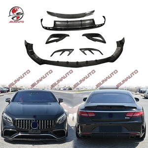 Oto parçası C217 Coupe Coupe yükseltme tamir B tarzı karbon Fiber ön dudak arka difüzör kanat S450 Coupe tampon delikleri kiti için - Product Image 1