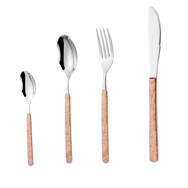 silver +rose gold handle