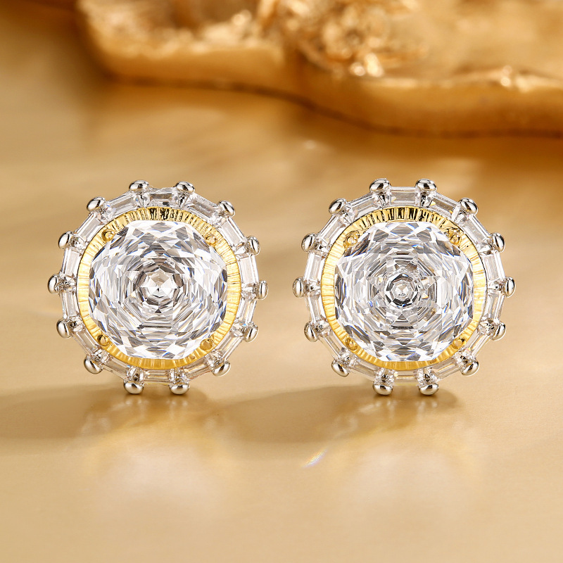 White diamond ear studs