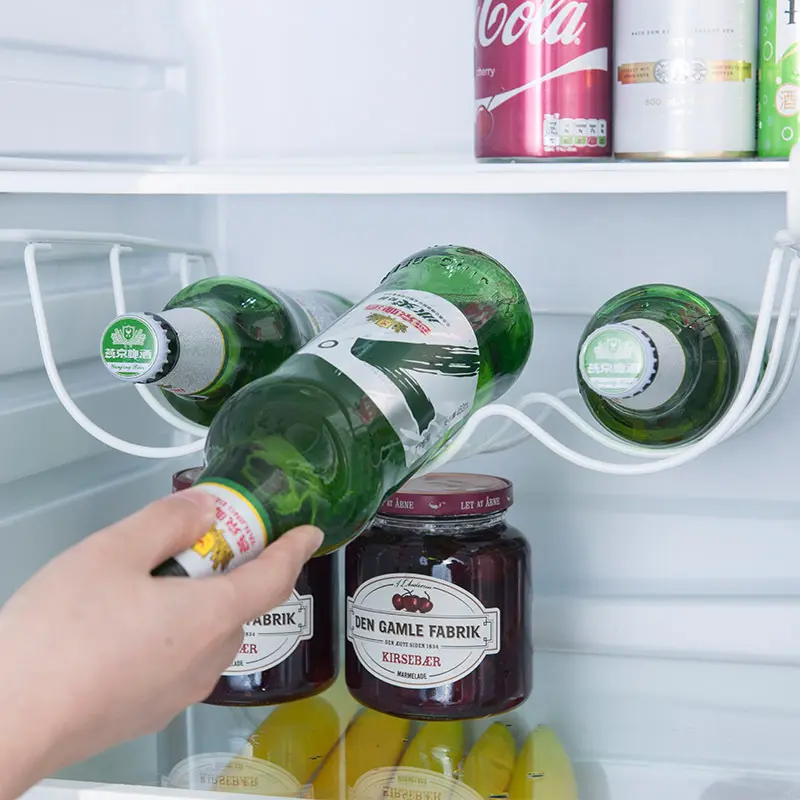 Estante de vino para nevera, botellas deslizantes para el refrigerador, se adapta a la mayoría de estantería para el refrigerador