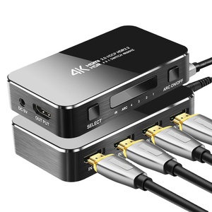4K 60Hz HDMIスイッチ4x1リモコンHDMI 4インチ1アウトビデオスイッチャーラップトップ用 - Product Image 1