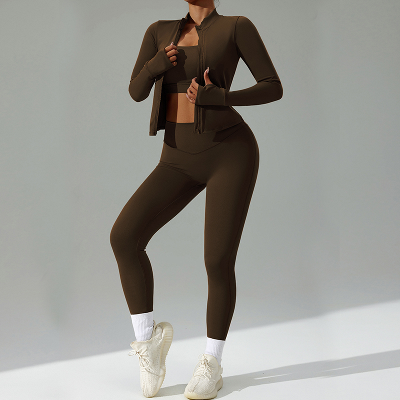 Soutien-gorge + Veste + Pantalon Chocolat