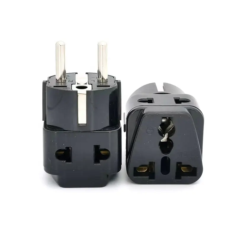 Adaptateur de prise européenne 2 en 1 KR et Type F, multifonction, prise européenne, américaine, UK, suisse, AU, prise européenne, allemande, française