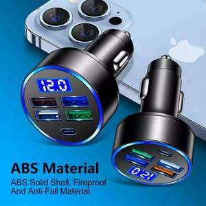 LEDディスプレイ付きタイプc付き4USB3.1Aカーチャージャー2023多目的カーチャージャー - Product Image 4