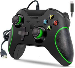 Xbox kablolu denetleyici Slim ve PC Windows 360/360, 7,8 ile uyumlu çift titreşim Turbo ile Xone Gamepad joystick için 10,11 - Product Image 1