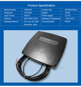 เครื่องอ่าน ID แบบคงที่สำหรับสัตว์,เครื่องอ่านรหัสประจำตัวของหู RFID ระยะไกล1342 KHZ ISO11784/5สำหรับแผงปศุสัตว์สำหรับแกะโค - Product Image 4