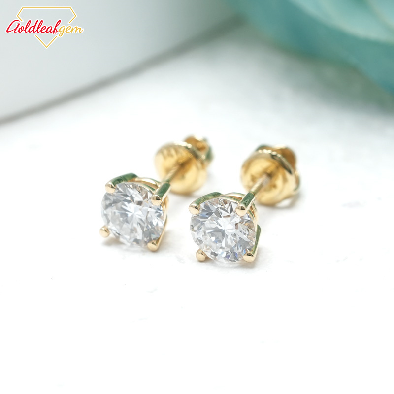 1ct+14k gold Diamond Earrings