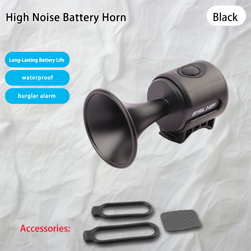 Klaxon électrique à aigu avec batterie - Noir