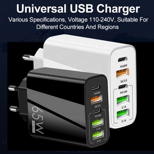 Wholesale US/EU/UK 65W Fast Charger PD20W+QC3.0 USB Quick Wall Charger 5Port Type C Usb a Fast Charger for IPhone/Huawei/<strong>Sumsang</strong> - Product Image 4