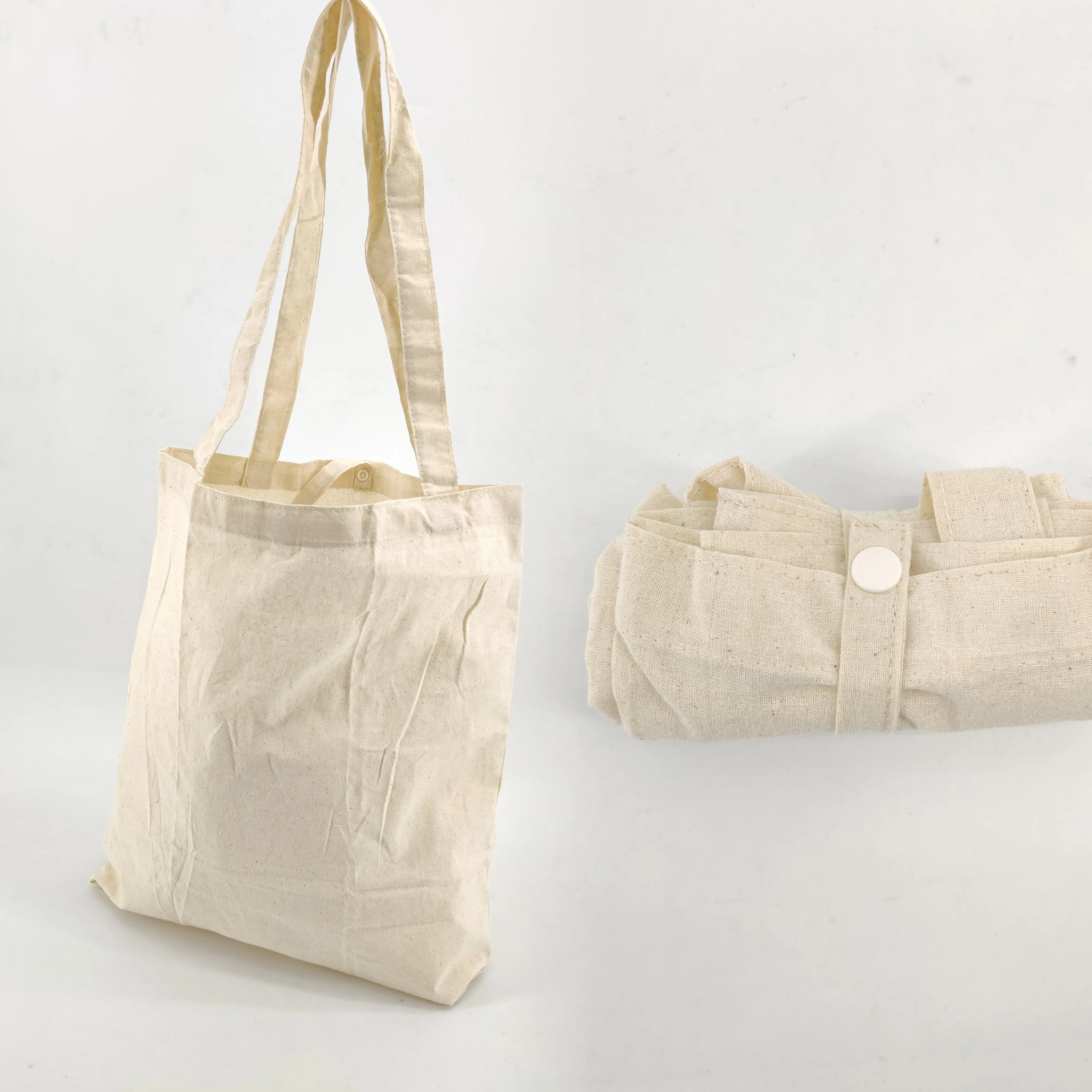 Gốc Tái Sử Dụng Thời Trang Tùy Chỉnh Cotton Canvas Folding Tote Bag