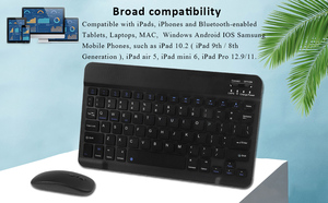 Mini teclado y ratón Bluetooth ergonómico recargable klavye mouse combo de teclado y ratón inalámbrico para tabletas y computadoras - Product Image 3