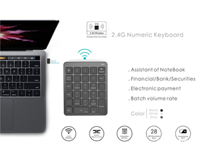 Teclado numérico inalámbrico OEM 2,4g, interruptores de tijeras ultrafinos, teclado numérico para computadora/escritorio/PC/portátil/