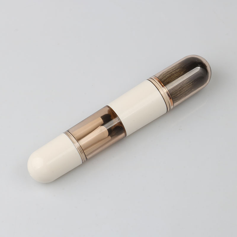 6-in-1 portable makeup brush-apricot-opp packaging