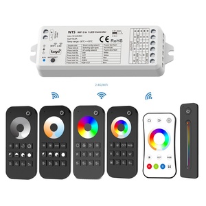 WT5 12V 24V 5 в 1 Tuya умный Wi-Fi светодиодный контроллер для RGBCCT RGB двойной белый одноцветный полосный Свет 2,4G RF пульт дистанционного управления - Product Image 1