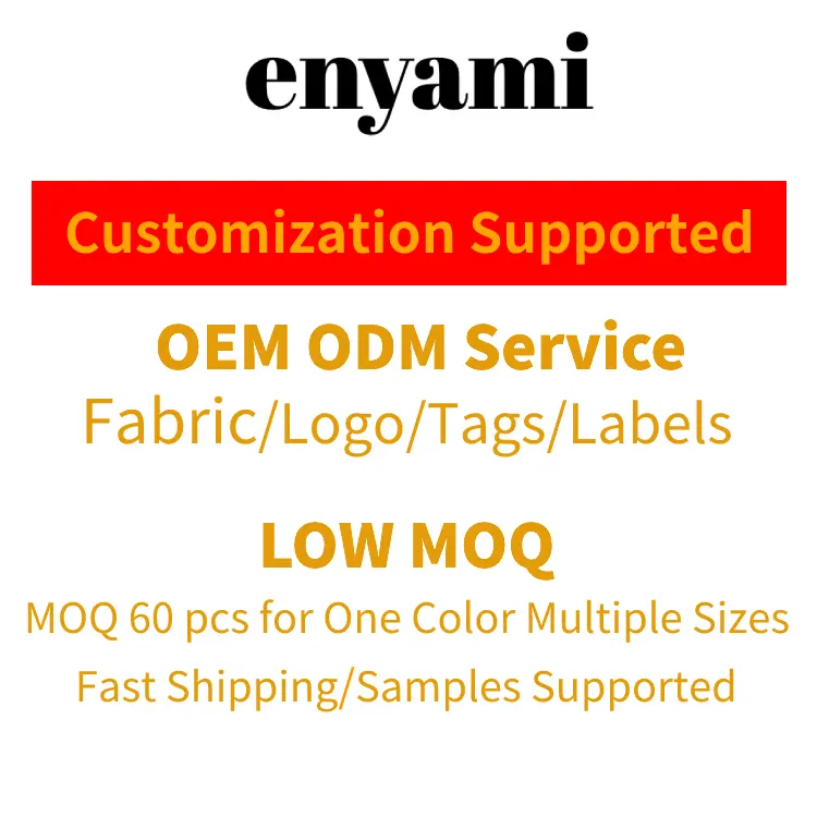 Enyami OEMODM衣料品メーカーアパレルデザインサービス低MOQデポジットブランドラベルファブリックカラーカスタム女性セット
