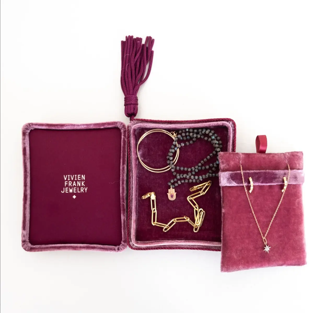 Weimei hotsale antique jewellery box 'jewlery velvet tassel luxury fine earring Necklace velvet tassel jewelry box
