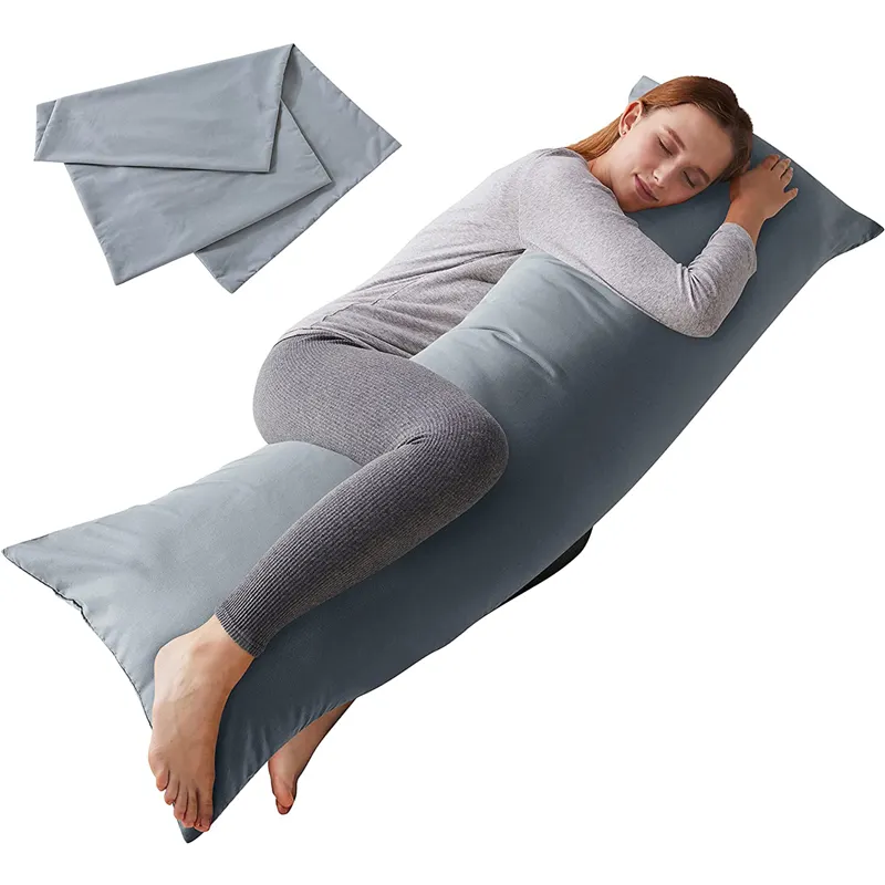 Almohada de cuerpo completo suave y largo, almohada transpirable de espuma de gran postura para embarazo, inserto de soporte para almohada