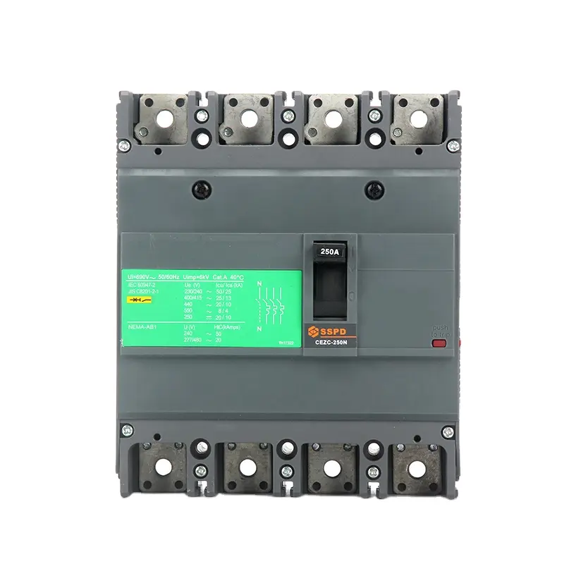 SSPD CEZC 250N 4P AC 220V 380V MCCB для дилерской торговой компании, автоматический выключатель в литом корпусе