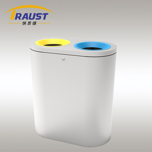 Traust 100L 2合1室内公共SUS立式垃圾桶无盖工厂分类垃圾箱垃圾容器 - Product Image 4