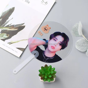 Hot Sale Custom Transparent Picket Hand Fans <strong>K</strong>-pop Round Plastic PVC Mini Fan for Idol Concert <strong>Support</strong> - Product Image 5