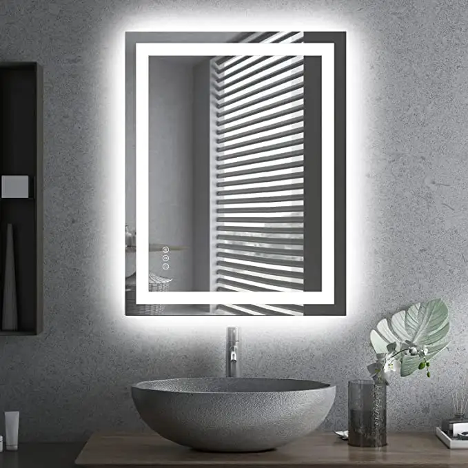 Certificato etl fornitore di qualità doccia specchio a parete sensore tattile specchio da bagno retroilluminato a led senza nebbia
