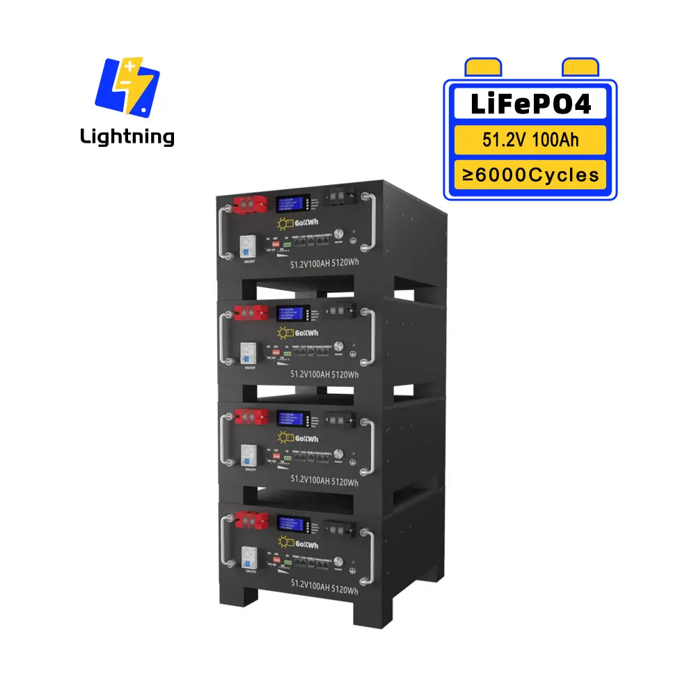 Tax Free GoKWh LFP 48V 51.2V 50Ah 100Ah 200Ah 280Ah 300Ah Batterie lithium-fer-phosphate Système de stockage d'énergie domestique 48V LiFePO4