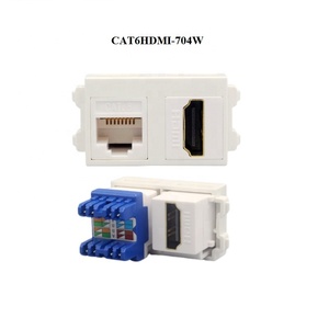 แผงแชสซีเมาท์ไมค์ชนิด128 6.35มม. XLR SC LC CAT6 USB3.0 HDMI 2.0 Combo เชื่อมต่อโมดูลแผ่นผนังสีขาว - Product Image 5