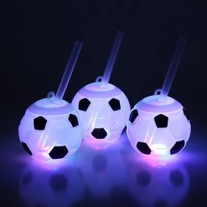 500ML Water Bottle Night and Party Light up Plastic Cups With Straws Baseball Watermelon Kids <strong>Juice</strong> Flash Clear Led Drinking Cup - Product Image 2
