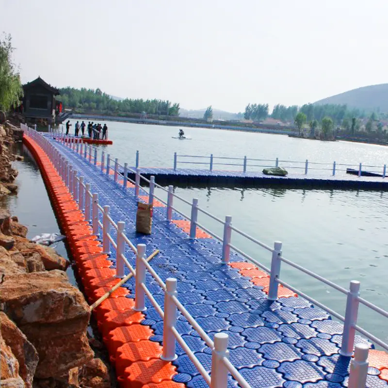 Top quality marine modular Cage culture plastic pontoon Jet ski floating platform for Walkway