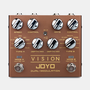JOYO R-Series เอฟเฟคกีต้าร์ R-09 Vision,เอฟเฟคกีต้าร์แบบมัลติเอฟเฟ็กต์เก้าแบบแป้นปรับสัญญาณสองช่องสัญญาณรองรับอินพุตและเอาต์พุตสเตอริโอ