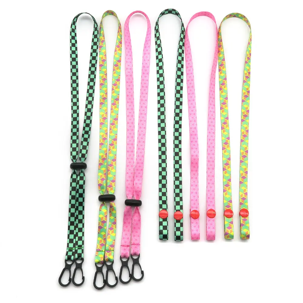 DDA1146 Custom Student Neck Strap Hanging String Ear Holder Anti-lost Windproof Rope Polyester Adjustable Printed Lanyard