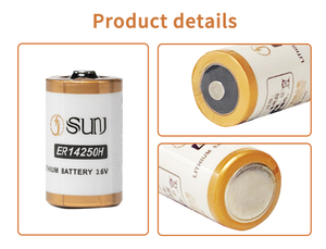 Akıllı metre Er14250 için 1200mAh Li-SOCL2 birincil lityum hücre 3.6V silindirik pil soket kablo demeti - Product Image 2