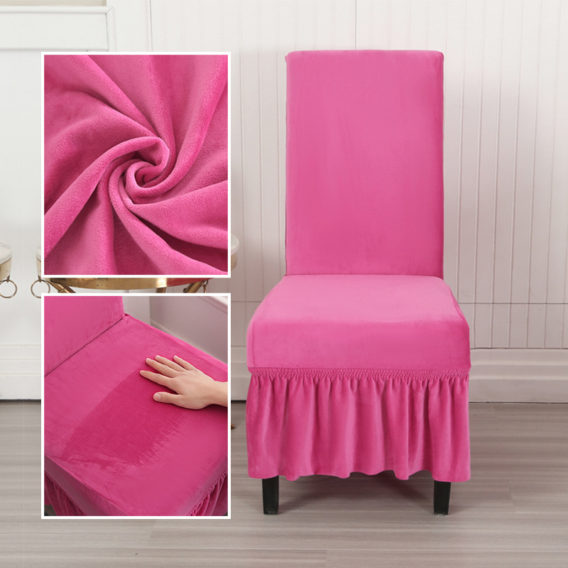 Suede-rose red-universal chair cover