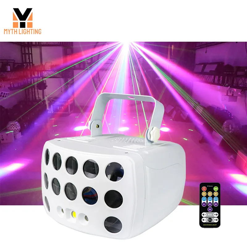 LED Strobe 3 IN 1 Disco DJ Bühnen beleuchtung Sound Aktiviert Party Tanz Hochzeit Home Party Laser Schmetterling Licht