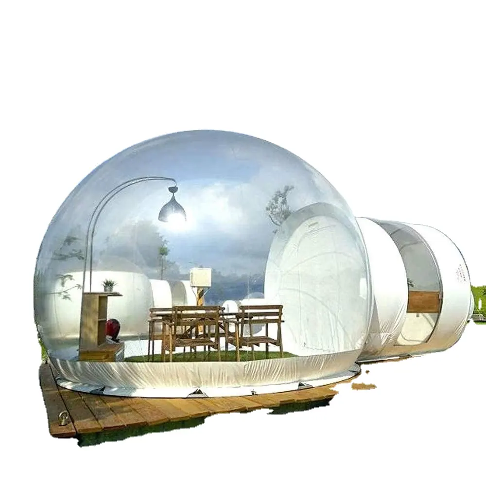 Tenda gonfiabile della cupola dell'hotel della bolla tenda gonfiabile trasparente della cupola per il campeggio